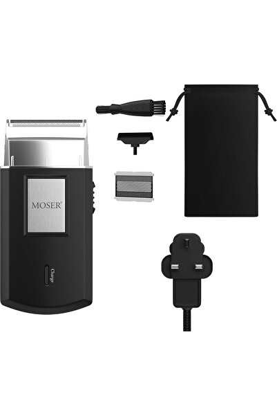 Moser Travel Shaver, Black & Silver [3615-0052]