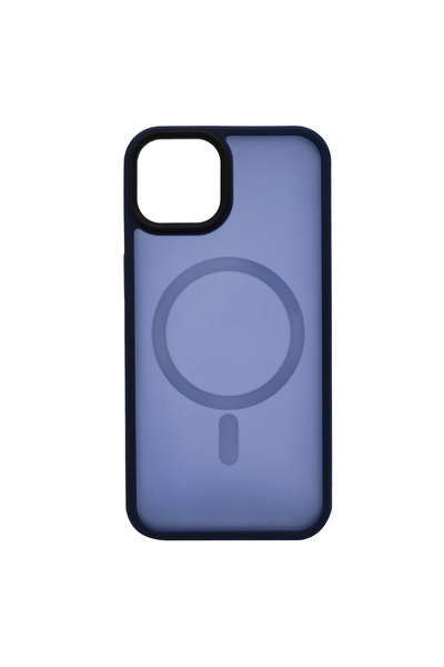 Nettech İphone 13 Uyumlu Mat Renkli Magsafe Arka Koruma Kılıf - Mavi