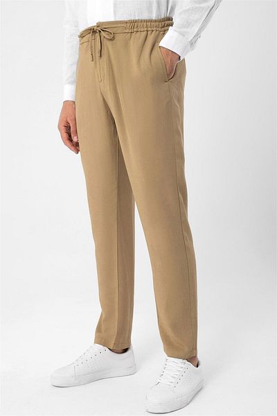 Antioch Light Mink Men's Trousers with Elastic Waist