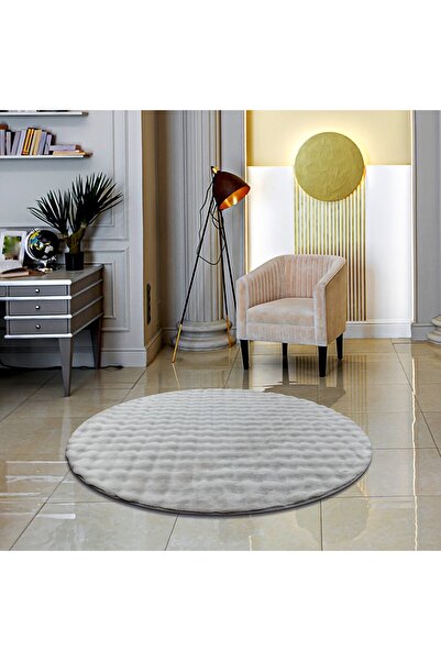 Tappeto Rex Tavşanı Bubble Post Yuvarlak Halı Gri