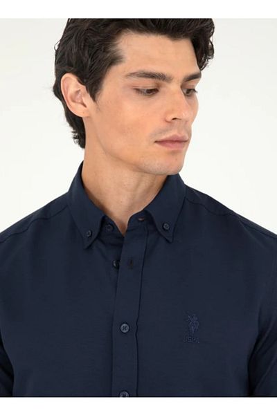 U.S. Polo Assn. Американска поло асоциация. 1958930 Модел Мъжка риза - Тъмносин