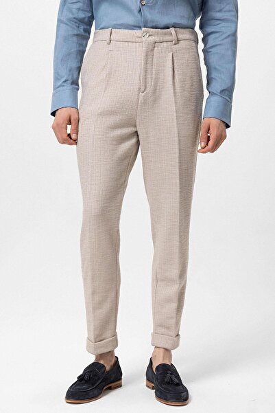 S13 Store Textured pleated double leg men's trousers