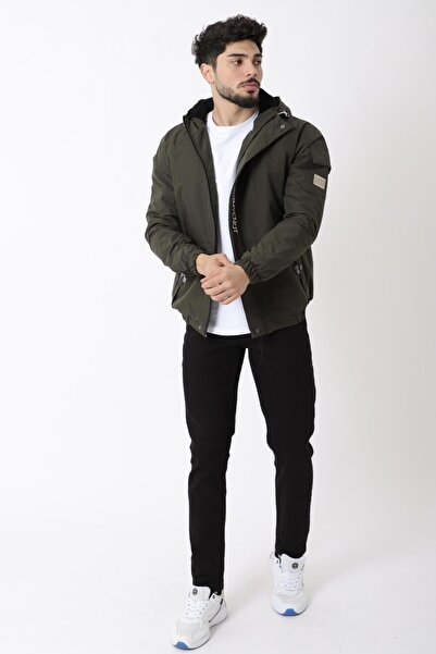 Stilkombin Αθλητικό υφασμάτινο παλτό Lycra με εμπριμέ γούνα PLDP2968-1_50411