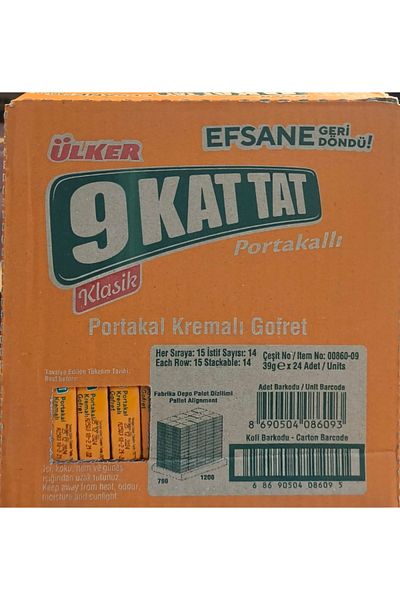 Ülker 9 Ply Taste Orange 39 Gram (24 Pcs)