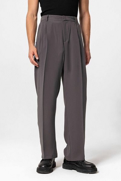 Antioch Anthracite High Waist Pleated Baggy Men's Trousers
