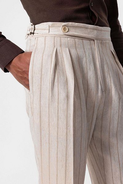 Antioch High Waist Mink Linen Men's Trousers