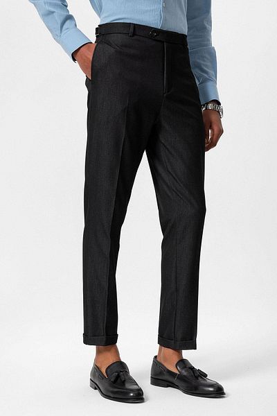 Antioch Smoked Slim Fit Double Leg Men's Trousers