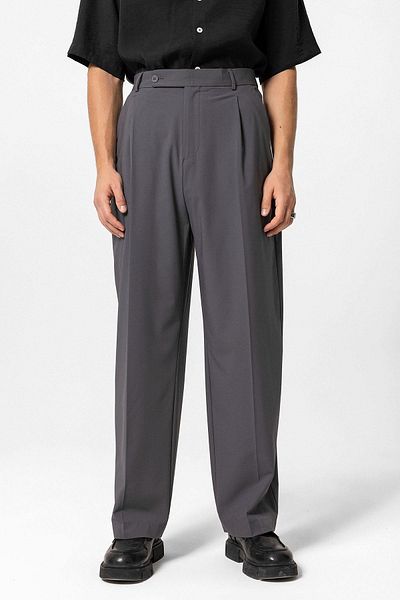 Antioch Anthracite Baggy High Waist Men's Fabric Trousers