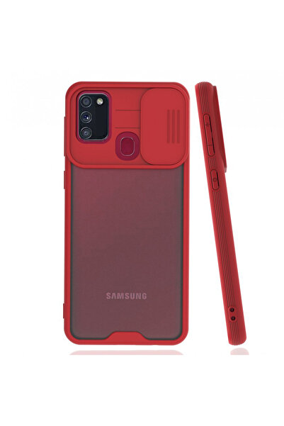 Nettech Samsung Galaxy M21 Uyumlu Platin Kamera Kızaklı Arka Koruma Kılıf - K...