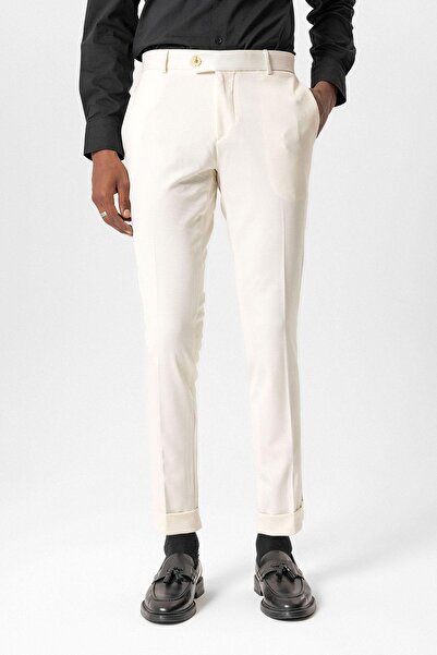 Antioch Ecru Color - Double Leg Regular Fit Men's Trousers