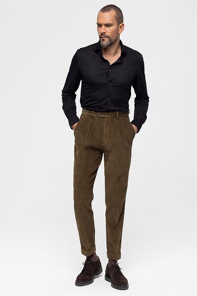 Antioch Mink High Waist Pleated Velvet Men's Trousers