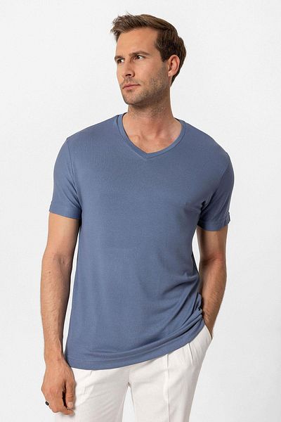 Antioch Indigo Basic V-Neck Men's T-Shirt