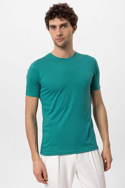 Antioch Green Crew Neck Slim Fit Men's T-shirt