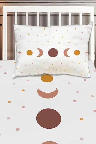 Else Halı Minimal Moon Star Patterned Girl's Decorative Printed Bedspread