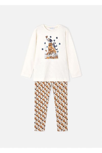 MAYORAL Set tricou și jambiere pentru fetiță crem - 4713