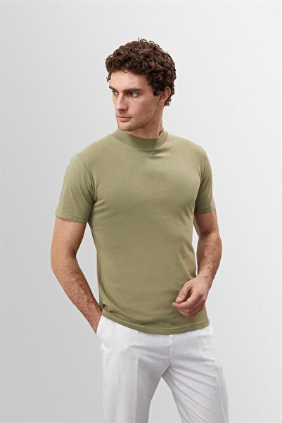 Antioch Light Khaki Slim Fit Basic T-Shirt