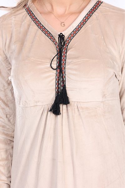 mervemoda ΓΥΝΑΙΚΕΙΟ ΜΑΚΡΙΜΑΝΙΚΟ ΒΕΛΟΥΔΙ ΦΟΡΕΜΑ