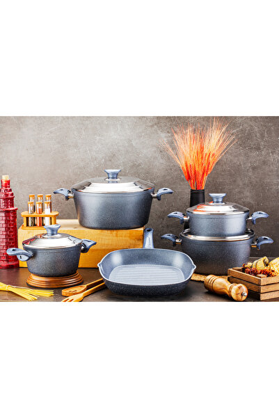 Arzu Çelik - Cemre 10 Parça Granit Tencere Seti