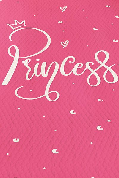 3D ELSE HALI Pink and White Girl's Single Pique Bedspread - Lettered Patterned Quilted