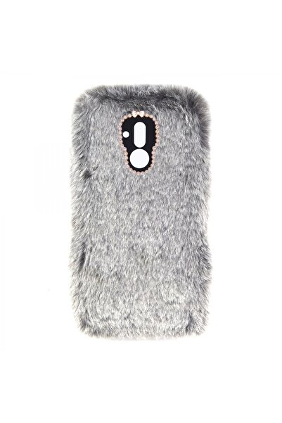 Nettech Huawei Mate 20 Lite Uyumlu Peluş Arka Koruma Kılıf - Gri