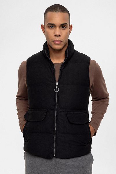 Antioch Black Stand Collar Inflatable Men's Vest