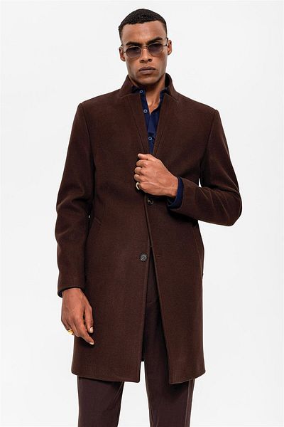 Antioch Brown Judge Collar Men's Coat