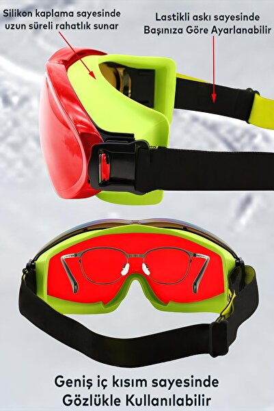 Badem10 Bellasimo Ski Snow Goggles Can Change Glassed Antifog Goggles Red Snowboard Glasses Sport
