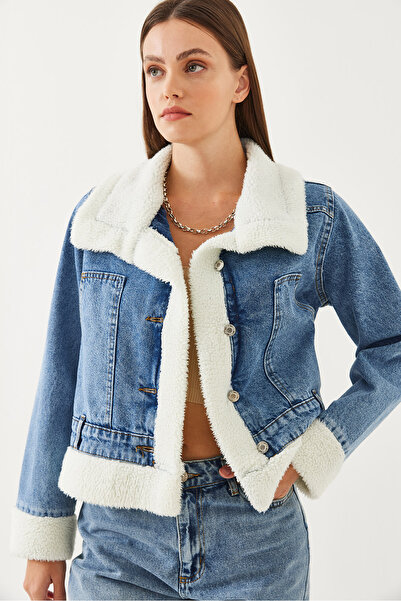 Bianco Lucci Női plüss farmer dzseki 60351013