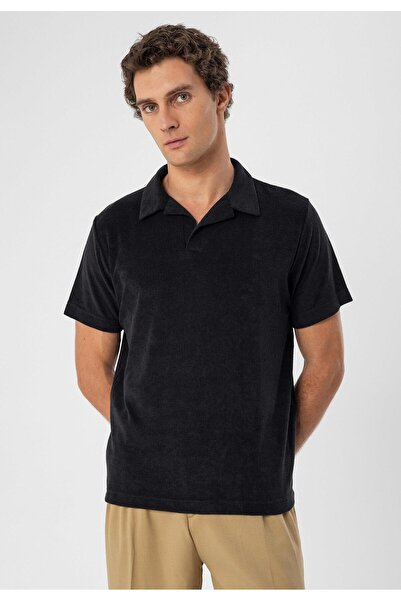 Antioch Μαύρο ανδρικό μπλουζάκι Terry Fabric