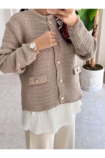 ASEL FASHİON Ζακέτα Mink Knitwear - Με λεπτομέρεια τσέπης
