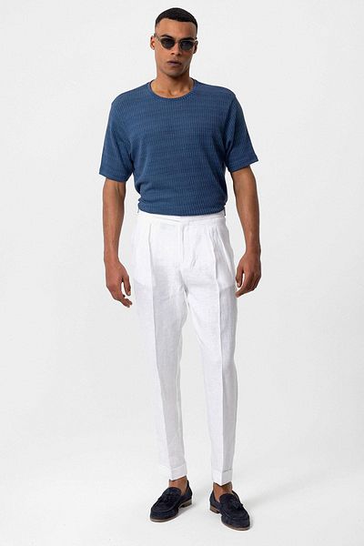 Antioch Crew Neck Corded Indigo Men's T-shirt