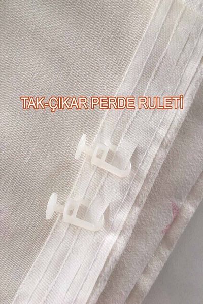 3D ELSE HALI Pink Patterned Princess Written Girl's Room - Background Curtain 140X260Cm