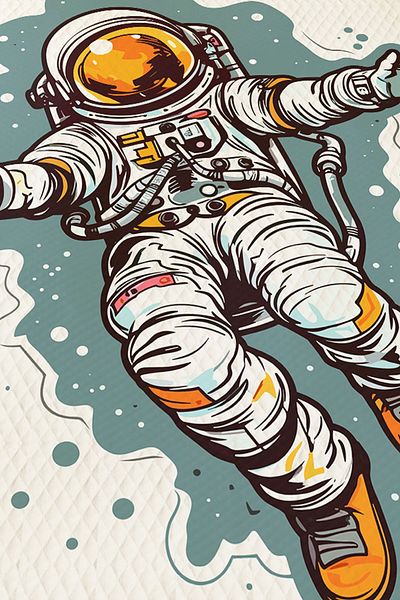 3D ELSE HALI Boy's Space Astronaut Patterned Single Pique Bed Set - Quilted