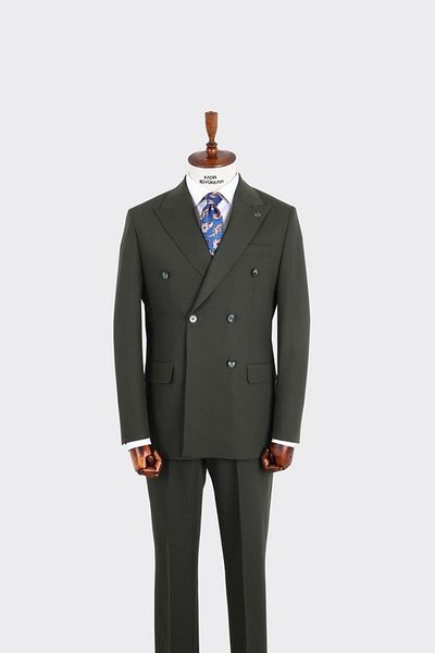 Kadir Büyükkaya Swallow Collar Double Breasted Men's Suit-Kax1210S