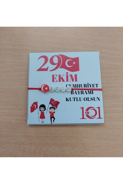 H&B Boutique 11 adet kisiye özel isimli 29 Ekim ay yıldızlı bileklik