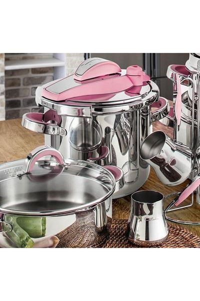 Pierre Cardin 18 Piece Mars Pink Pot Set