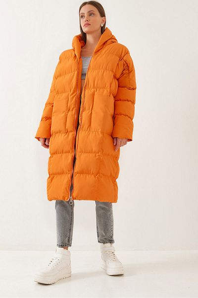 Bianco Lucci Damen-Pufferjacke in Übergröße mit Kapuze und Taschen 3701 60351016