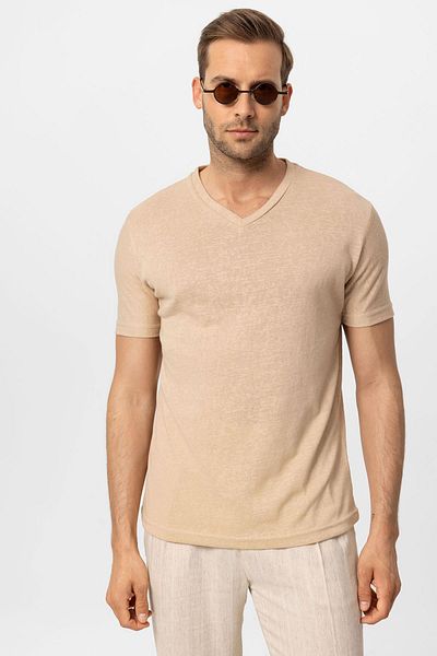 Antioch Beige Men's T-shirt - V-Neck, Basic Model