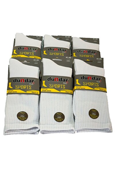 REMSA Men's 41-45 Tennis Training Socks 6 Pack Dndr-02 White