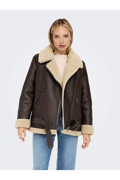 ONLY Newlis Women's Brown Coat ( 15300262 -Mole)