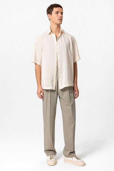 Antioch Stone Short Sleeve Oversize Men's Shirt