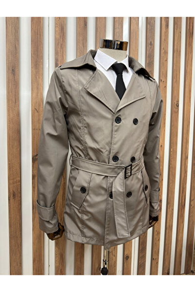 Costtum Men's Wear Αδιάβροχη καμπαρντίνα με διπλό στήθος Slim Fit