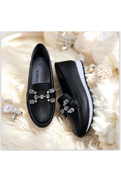 Lion Orthopedy Patterned Daily Rhinestoned Ballet Flats