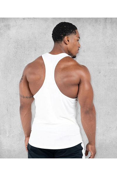 Ghedto Monster Muscle Gym Fitness Tank Top Athlete Tank Top [White]