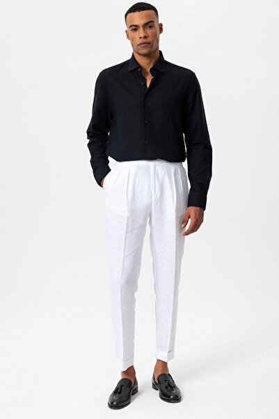 Antioch Men's Shirt - Black Linen Blend