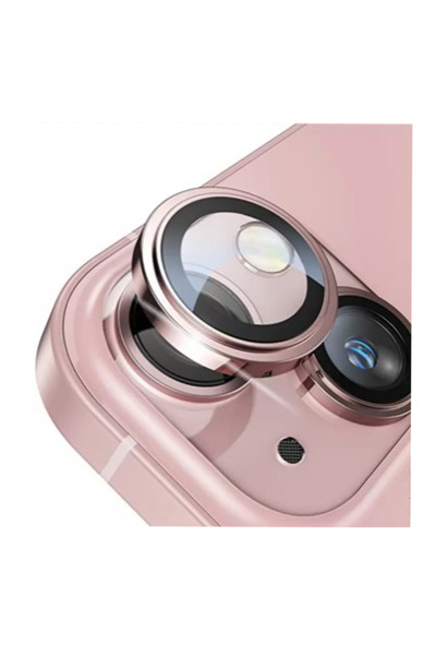 Nettech İphone 15 Uyumlu Safir Lens Kamera Cam Koruyucu - Pembe