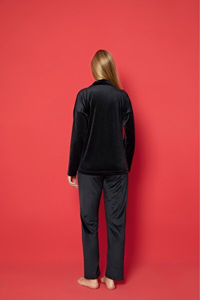 CALİA Velvet Women's Pajama Set - Front Buttoned, New Season