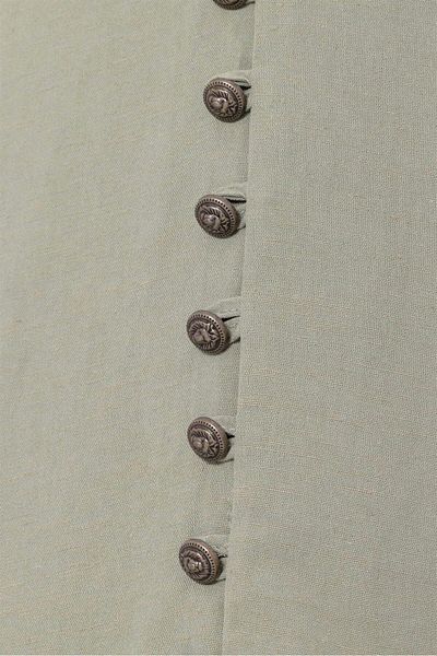 Antioch Light Khaki Button Detailed Stand Collar Men's Shirt