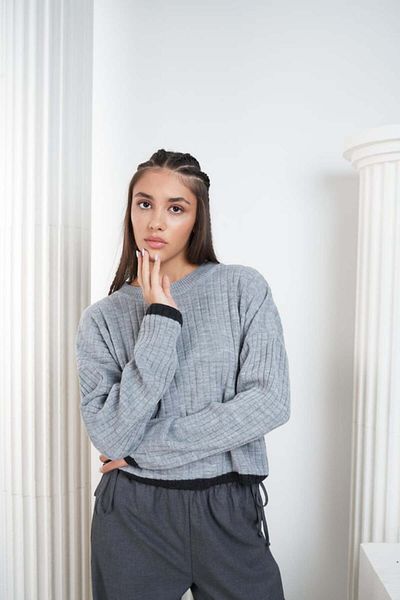 citycenterfashion Pulover de damă cu model în dungi cu nervuri cty-abr-7342