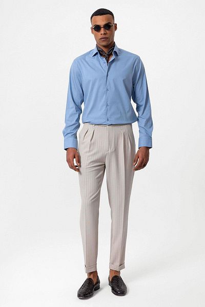 Antioch Men's Classic Blue Slim Fit Shirt